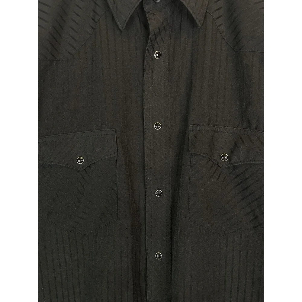 Wrangler mens black pealsnap button up‎ sz xl black